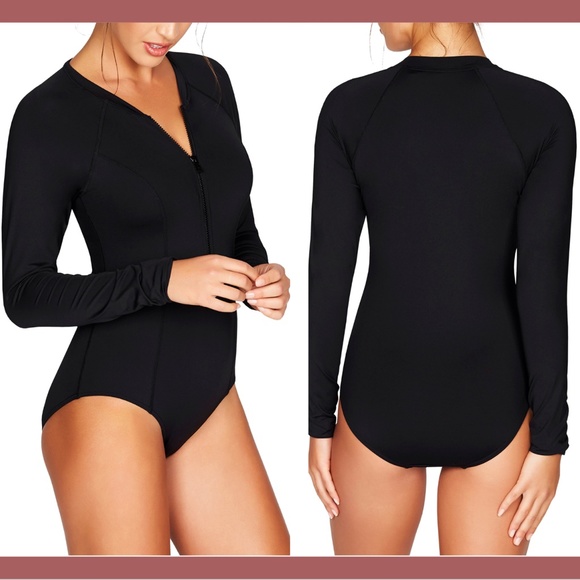 NEW $125 Sea Level [ 14 US ] Front Zip Long Sleeve‎ One Piece Swimsuit Black - Picture 12 of 12